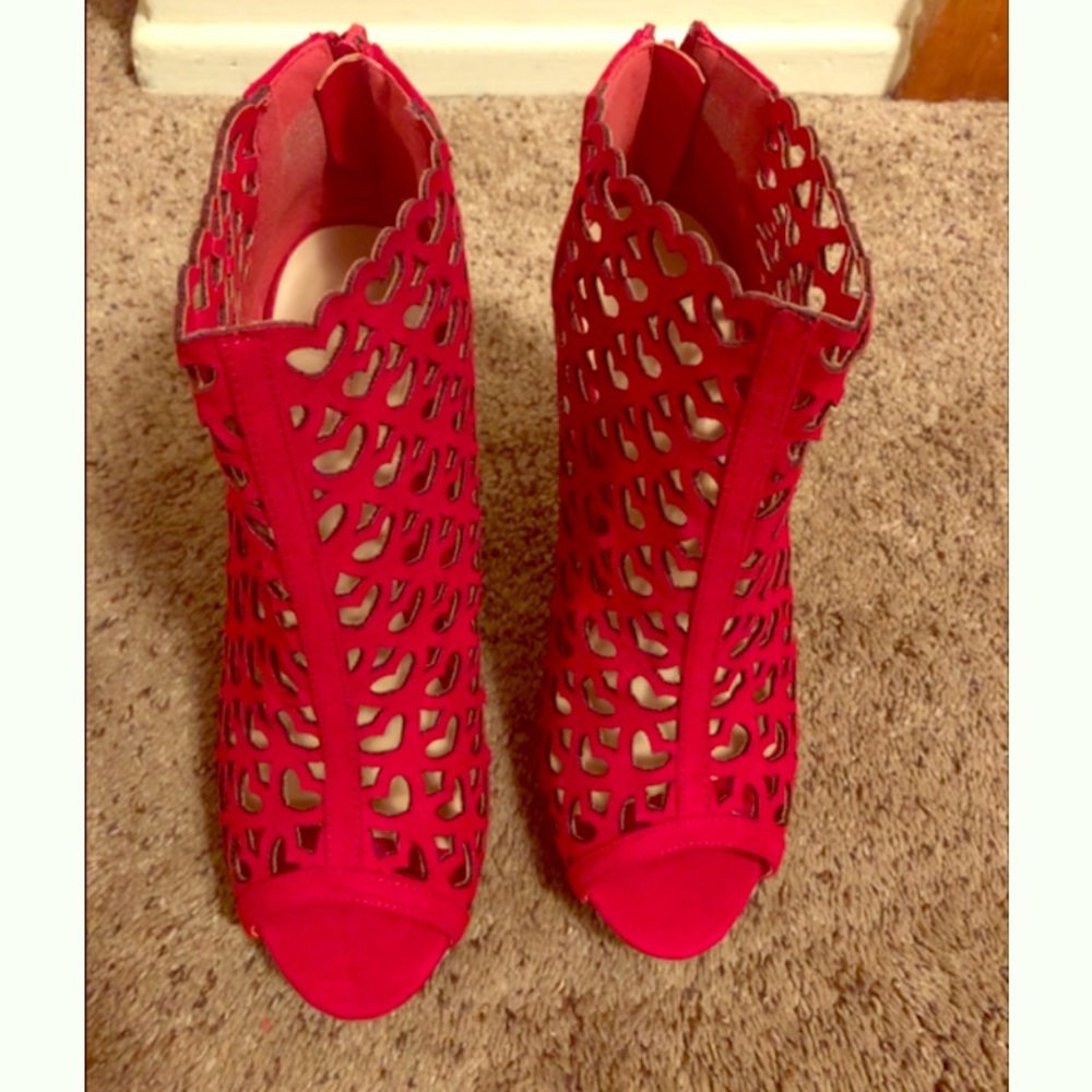 Brand New Red Hearts Stilettos